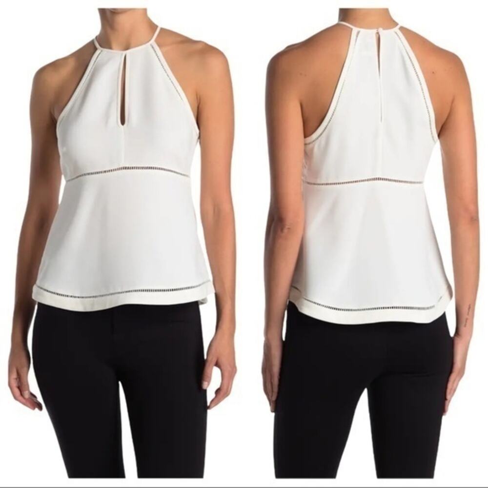 Likely Reilly Halter Peplum Top White Size XS NWT
